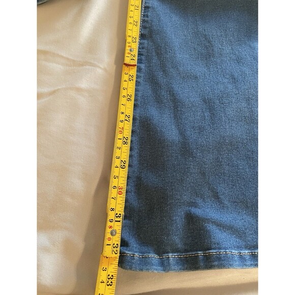 YMI Jeans Women Size L Blue Hyper Denim Long Bell Bottoms - Picture 3 of 12
